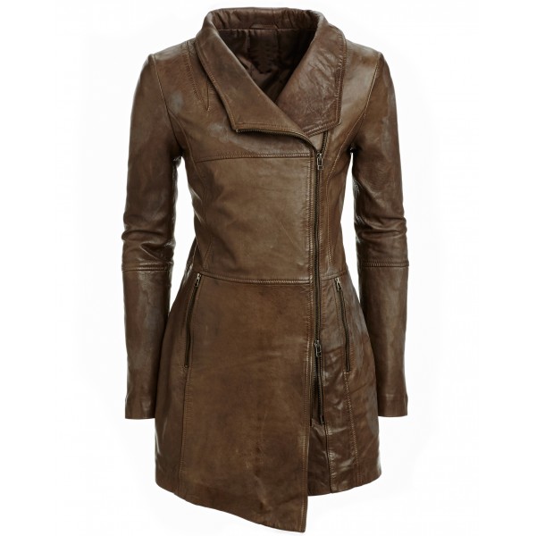 Slim fit Leather Coat 